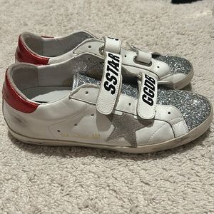 Golden Goode Old School Glitter Sneakers red tab